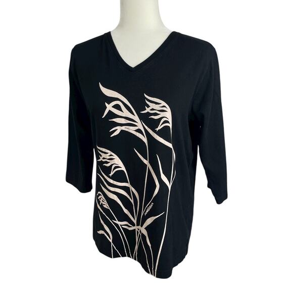 Marushka Hand Printed T-Shirt Women's Size Large Sea Grass In The Wind Unique - Picture 4 of 12